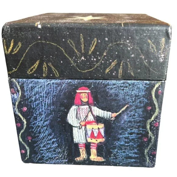Vtg BOB'S BOXES Primitive Colors Nativity 3 Folk Art NESTING BOXES Angel, Dove - Picture 6 of 16